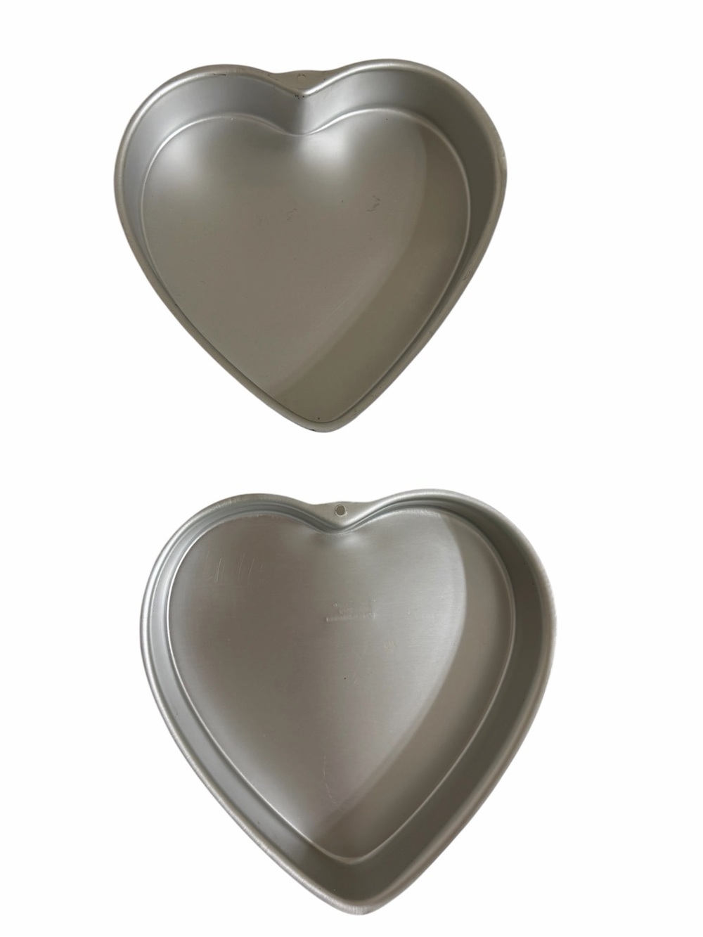 S/2 WILTON Heart Shape Metal 10” Cake Pans Mold Tins